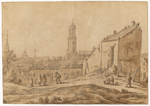 31620 Gezicht vanaf de stadswal te Utrecht, ter hoogte van het bastion Sterrenburg, op de stad met op de achtergrond de ...